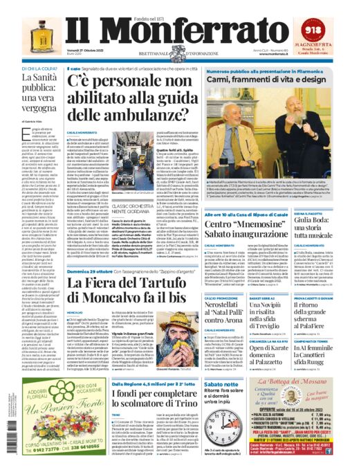 Il Monferrato - Edizione 80 del 27/10/2023